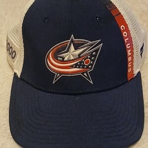 Columbus Blue Jackets Navy/white 2022 NHL Draft. Authentic Pro Adjustable Trucke